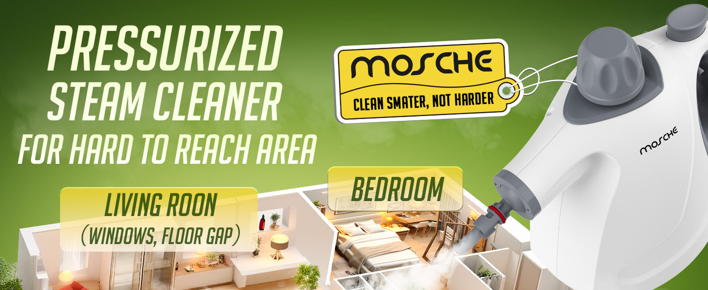 Multi-Surface Handheld Steam Cleaner with 11-Pieces Accessories, 15.2OZ All Natural Pressurized Steamer for Cleaning, Multipurpose Steam Cleaner for Home to Clean Floor , Grout, Tile, Grease and More