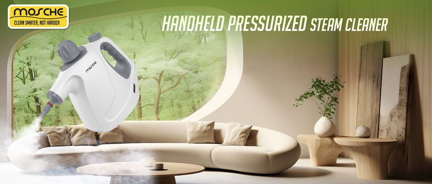 Multi-Surface Handheld Steam Cleaner with 11-Pieces Accessories, 15.2OZ All Natural Pressurized Steamer for Cleaning, Multipurpose Steam Cleaner for Home to Clean Floor , Grout, Tile, Grease and More