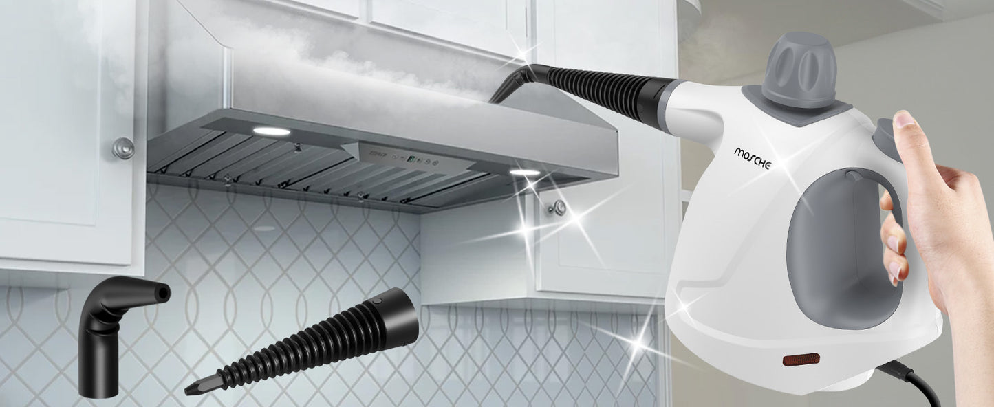 Multi-Surface Handheld Steam Cleaner with 11-Pieces Accessories, 15.2OZ All Natural Pressurized Steamer for Cleaning, Multipurpose Steam Cleaner for Home to Clean Floor , Grout, Tile, Grease and More