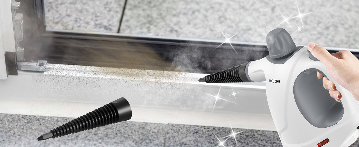 Multi-Surface Handheld Steam Cleaner with 11-Pieces Accessories, 15.2OZ All Natural Pressurized Steamer for Cleaning, Multipurpose Steam Cleaner for Home to Clean Floor , Grout, Tile, Grease and More