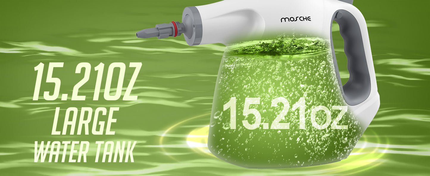 Multi-Surface Handheld Steam Cleaner with 11-Pieces Accessories, 15.2OZ All Natural Pressurized Steamer for Cleaning, Multipurpose Steam Cleaner for Home to Clean Floor , Grout, Tile, Grease and More