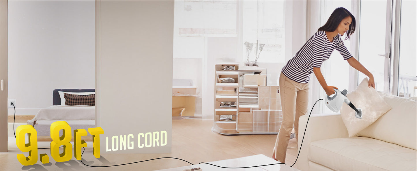 Multi-Surface Handheld Steam Cleaner with 11-Pieces Accessories, 15.2OZ All Natural Pressurized Steamer for Cleaning, Multipurpose Steam Cleaner for Home to Clean Floor , Grout, Tile, Grease and More