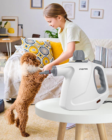 Multi-Surface Handheld Steam Cleaner with 11-Pieces Accessories, 15.2OZ All Natural Pressurized Steamer for Cleaning, Multipurpose Steam Cleaner for Home to Clean Floor , Grout, Tile, Grease and More